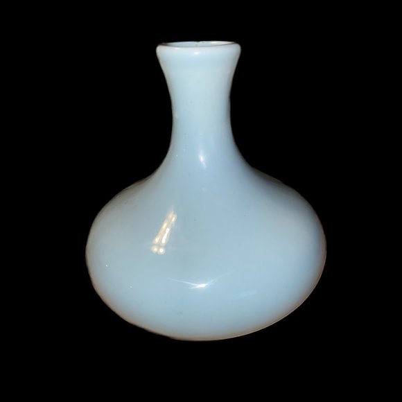 Vintage 2003 Royal Haeger for Crate and Barrel Pottery Aqua Blue Nina Bud Vase - Picture 2 of 4